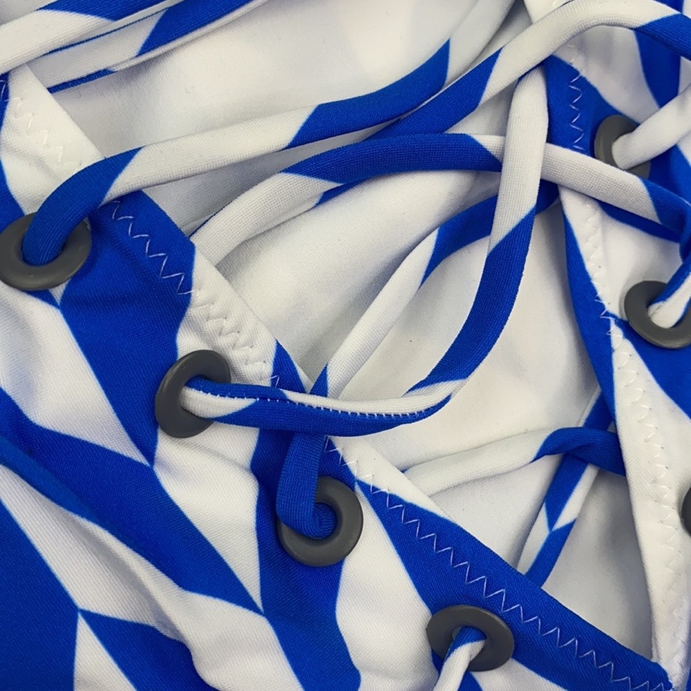 EMMA PAKE Antonia lace-up printed swimsuit NWT S - Picture 7 of 13